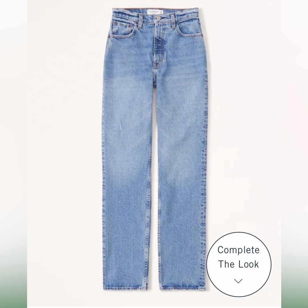 Abercrombie Ultra High Rise90s Straight Jean- medium wash